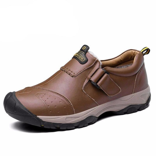 New Hot Sale Boots Men's Genuine Leather Leisure Walk Hiking shoes Slip On Flat Shoes Men Breathable Casual Shoes Moccasin Homme - LiveTrendsX