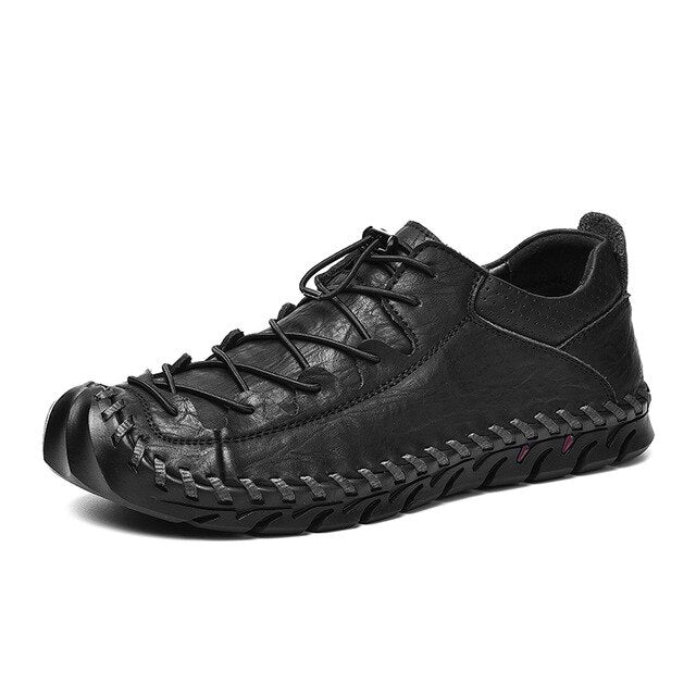 men casual male shoes genuine leather designer handmade sewing Fashion Luxury Design footware black shoes hombre Dropshipping - LiveTrendsX