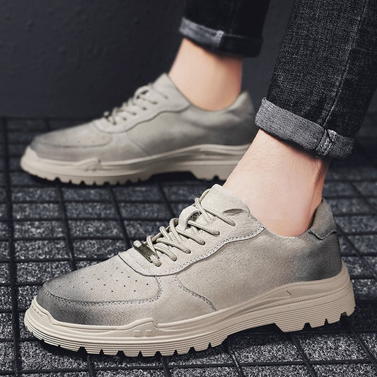 shoes Men Sneakers Low Top Black Shoes suede leather Men's Casual Shoes Male Brand Fashion lace up Handmade Men Classic Shoes - LiveTrendsX