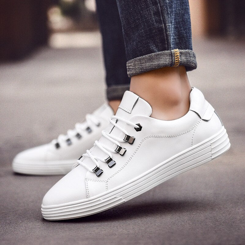 Men genuine Leather Shoes sneaker oxfords Driving Casual Lace Up Breathable shoes Outdoor Comfy Fashion spring Autumn Soft - LiveTrendsX