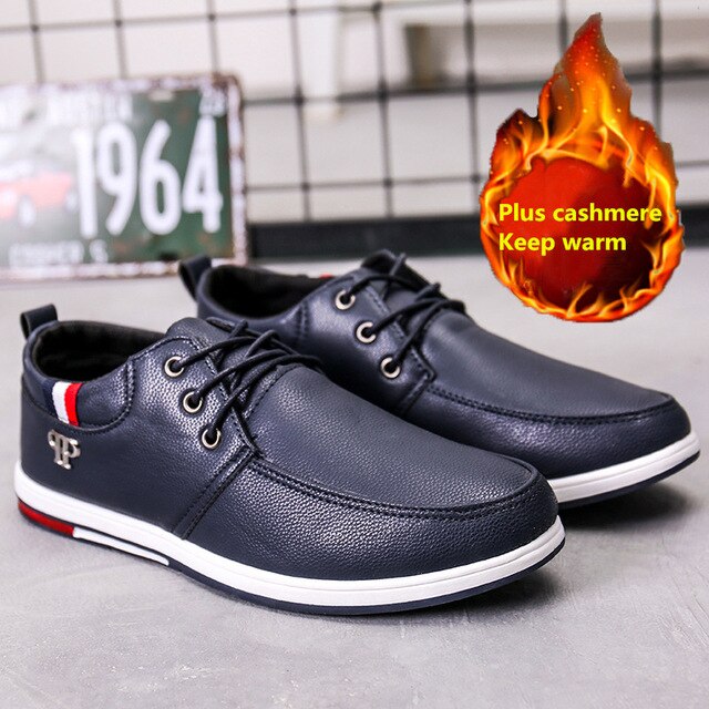 Fashion Men Casual Shoes Sneakers Men Shoes Adult Footwea men's wild youth board shoes Doudou shoes plus velvet warm work shoes - LiveTrendsX