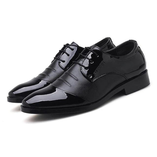 men's leather shoes business flat black brown breathable summer autumn dress shoes large size 38-48 - LiveTrendsX