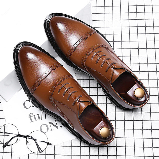 Leather Shoes Male Korean Version of the Trend of Men's British Casual Dress Business Shoes - LiveTrendsX
