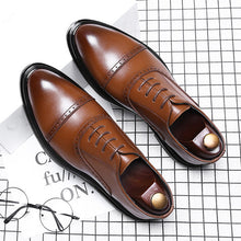 Load image into Gallery viewer, Leather Shoes Male Korean Version of the Trend of Men&#39;s British Casual Dress Business Shoes - LiveTrendsX
