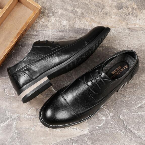 New Brock Carved Wild Leather Shoes Trend Korean Business Casual Shoes Men - LiveTrendsX