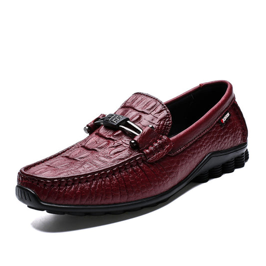 Men's shoes  spring and autumn brand British style crocodile pattern comfortable high quality large size business loafers - LiveTrendsX