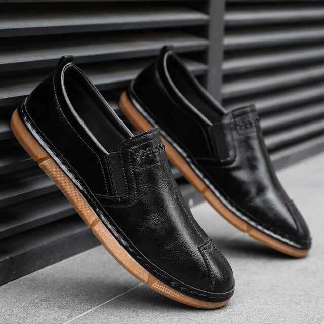 Men's Bright De Hombre Slides Zapatos Leather Casual Driving Shoes - LiveTrendsX