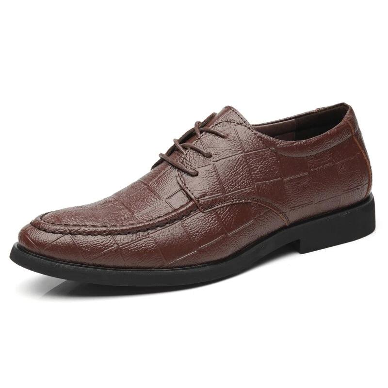 Men's Fashion Business Thick Bottom Non-slip Wear-resistant Round Toe Oxfords - LiveTrendsX