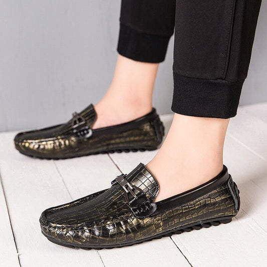 spring and autumn  men's shoes loafers luxury shoes men's fashion golden outdoor waterproof non-slip loafers - LiveTrendsX