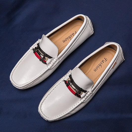 New men's shoes  spring and autumn brand designer loafers casual leather  buckle chaussure homme classic top brands fine - LiveTrendsX