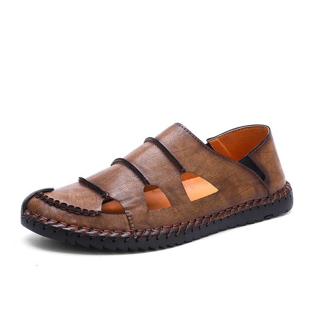 Outdoor Men Sandals Leather Casual Men Shoes Soft Walking Men Loafers ...