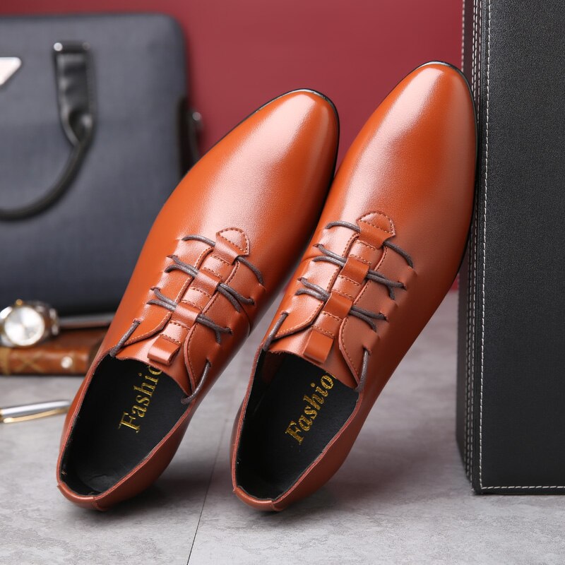 men's shoes  spring and autumn new designer simple fashion trend outdoor pointed lace-up male loafers large size 46 - LiveTrendsX