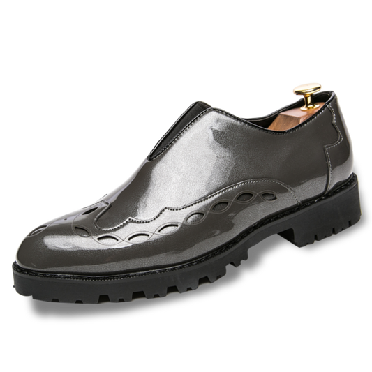 men's shoes natural leather men's shoes  spring and autumn fashion trend shoes without laces outdoor black bullock - LiveTrendsX