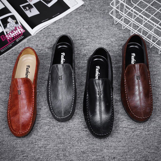 spring and autumn fashion trend men's shoes lightweight simple and comfortable shoes without laces brown outdoor loafers - LiveTrendsX