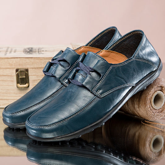 Spring Leather Shoes For Men Plus Size 47 48 Men Youth Casual Shoes Brown Loafers Shoes For Mens Anti-Slip Men Drive Shoes - LiveTrendsX