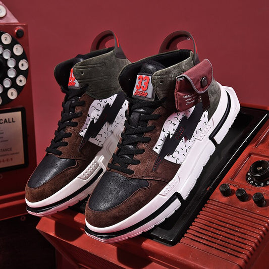 New Casual Shoes For Men Fashion Leather Shoes Man High Quality Mens Flats Casual Sneakers Rubber Bottom Mens Lace Up Sneakers - LiveTrendsX