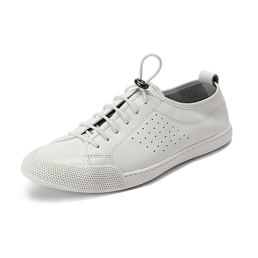 Real Leather Cow Skin White Men Shoes Italy Brand Summer Skate Breathable Sneakers Trainers Italian Casual High Quality Genuine - LiveTrendsX