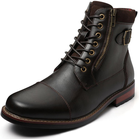 Men Genuine Leather Shoes High Top Winter Snow shoes Lace-up Ankle Boots Shoes Outdoor Sport Snow Shoes US Size 8-13 - LiveTrendsX