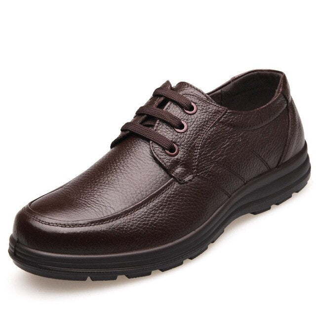 Genuine Leather Shoes Men Brand Footwear Non-slip Thick Sole Fashion Men's Casual Shoes Male High Quality Cowhide Loafers - LiveTrendsX