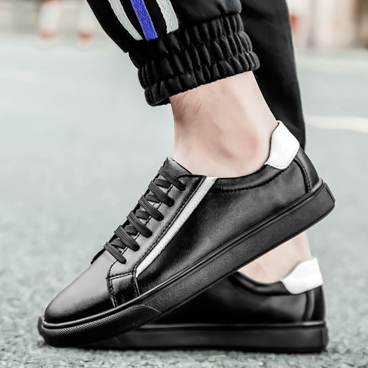 Men Spring Autumn genuine Leather Lace-up Flat Shoes fashion Waterproof outdoor Casual Men Shoes Lace-Up Comfortable Shoes men - LiveTrendsX