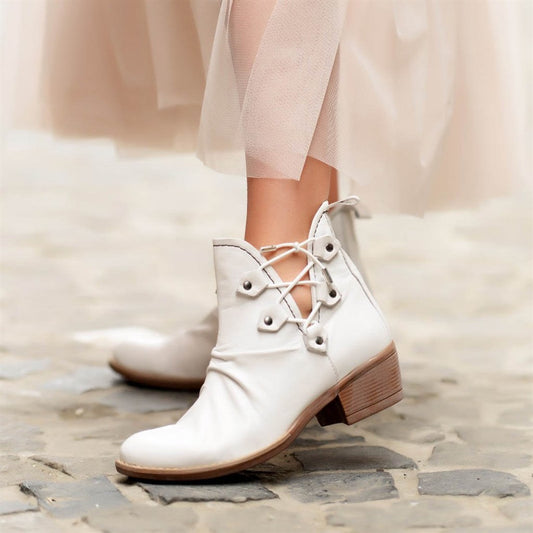 Sail-Lakers Genuine Leather Boots Women Spring Summer Female Ankle Boots Ladies Casual Shoes Retro Breathable Slip on Low Heel Cute Booties Size 36-40 zapatos de mujer туфли женские - LiveTrendsX