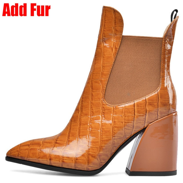 New 33-43 Luxury Brand Designer Booties Ladies Quality Genuine Leather Ankle Boots Women 2020 High Heel Shoes Woman - LiveTrendsX