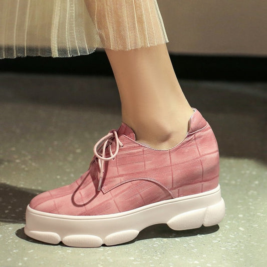 fashion sneakers Sheepskin casual shoes autumn spring Dad sneakers Vulcanize Shoes platform sneakers size 34-42 - LiveTrendsX