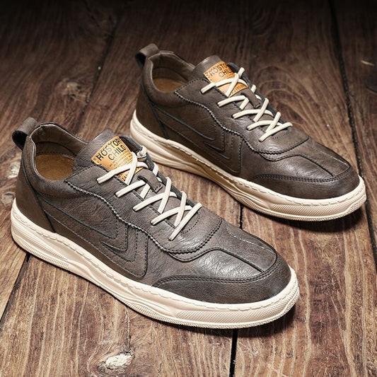 Men Shoes Sneakers Autumn Lightweight Comfortable Leather Men Casual Shoe Male Lace Up Sneakers Non-slip Fashion Flats Shoes - LiveTrendsX