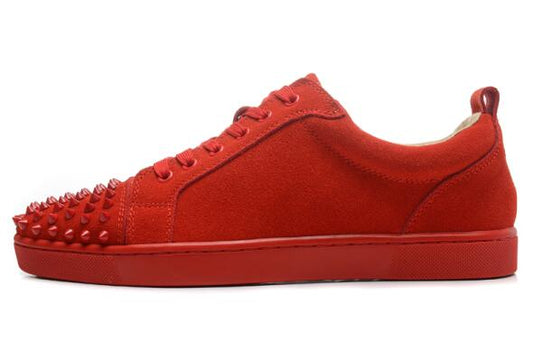 Fashion Flock Unisex Casual Sneakers Mens Solid Rivets Red Black Low Top Bottom Flats Blue Fashion Laofers Lace-Up Shoes Size 47 - LiveTrendsX