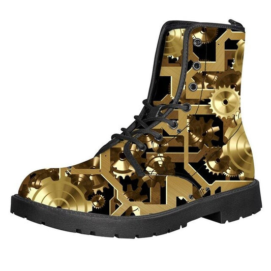 Gears Print Men Boots For Martin Boots Male Shoes Motocycle Boots Warm Ankle Boots Winter Shoes Men Shoe - LiveTrendsX