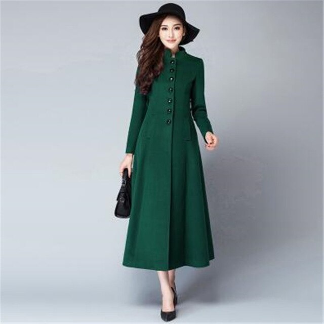 Classic women clothing Autumn Winter coat of women's cashmere New plus size Woolen coat High grade Fabric Korea Long woman coat - LiveTrendsX