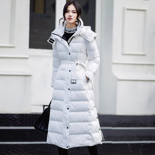 Long Women Winter Down Jacket 90% White Duck Down Coat Thick Warm Casual Hooded Slim Snow Outerwear Female Parka Waterproof - LiveTrendsX