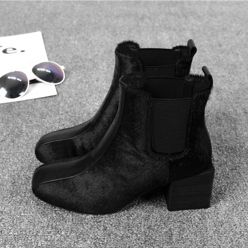 厚底ハイヒールチェルシーブーツレディースシューズ