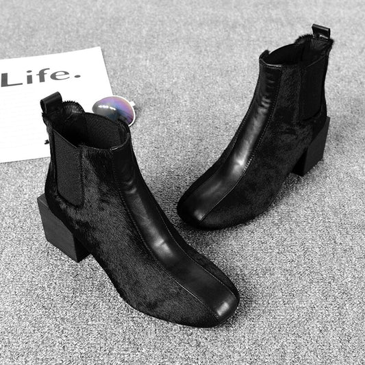 厚底ハイヒールチェルシーブーツレディースシューズ