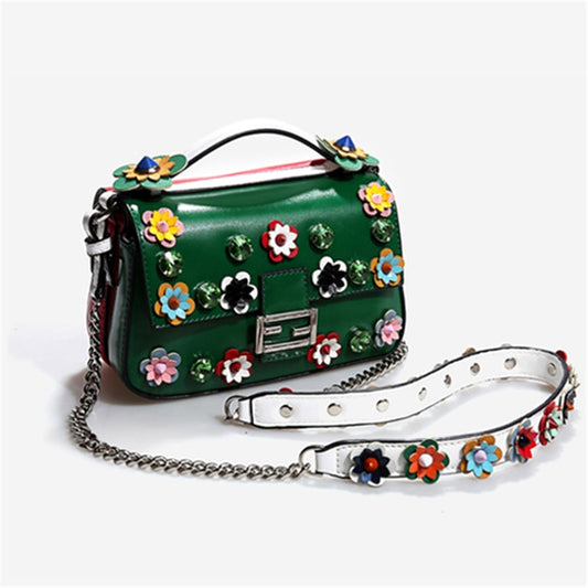 Women Shoulder Bags Flowers Patchwork Totes Red Mini Diamond Bags  New Luxury Messenger Bags Crystal Bags Girls Small Purse - LiveTrendsX