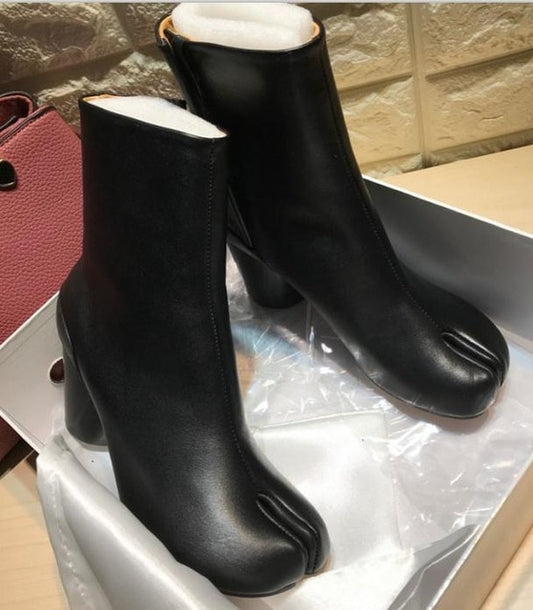 Winter Tabi Boots Women High Heels Botas Mujer Leather Ankle Boots For Women Cozy Shining Botas Feminina Luxury Zapatos De Mujer - LiveTrendsX