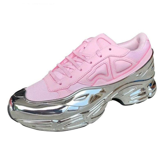 Real leather  thick platform Heel causal shoes women lace up flat mirror hot selling breathable sneakers daddy shoes female - LiveTrendsX