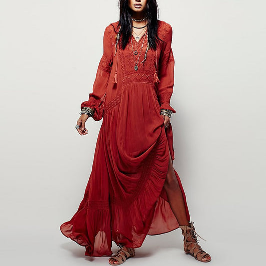 long dress Casual loose boho vestidos