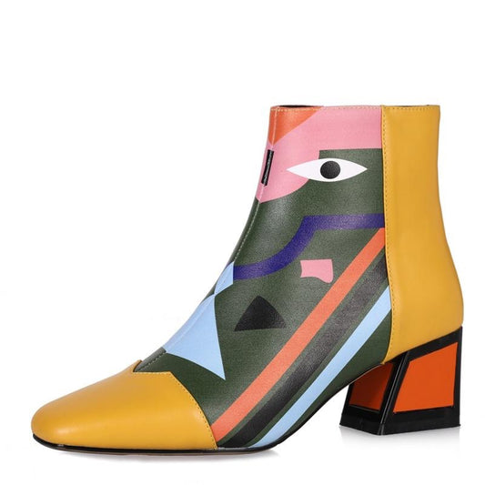 Fashion Brand Women Ankle Snow Boots Warm High Heels Ladies Shoes Woman Party Wedding Pumps Basic Genuine Leather Boots - LiveTrendsX