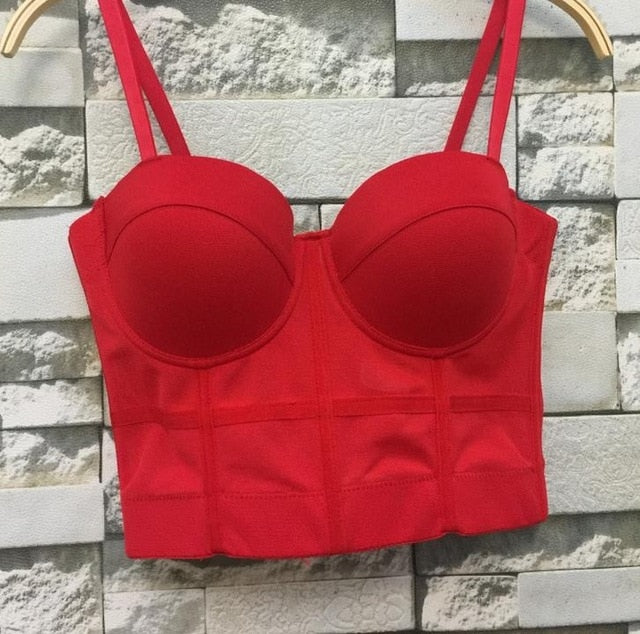 Fashion Mesh Push Up Bralet Women's Corset Bustier Bra Night Club Party Cropped Top Vest Plus Size - LiveTrendsX