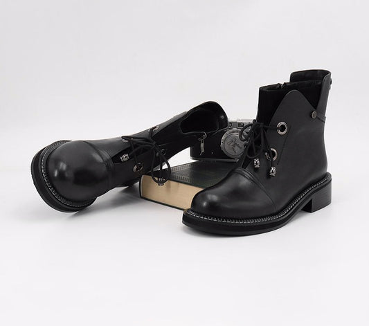 New Fashion Individual Women Boots High-quality Cow Leather Solid Basic Martin Boots Warm Soft Insole Ankle Boots - LiveTrendsX