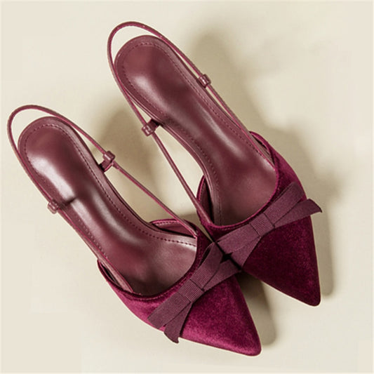 Sexy Pointy Toe Sandals Women Pumps Butterfly-knot Decor Summer Shoes Woman Thin Heels Ladies Shoes Slip On Sandalias Mujer - LiveTrendsX