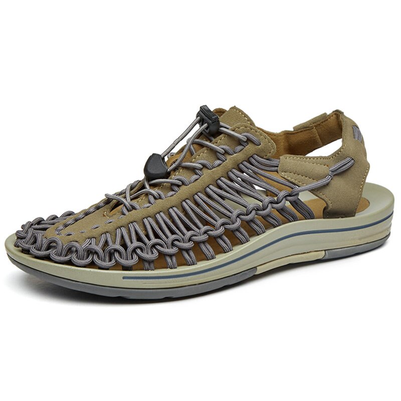 Summer Men Sandals Fashion Handmade Weaving Design Breathable Casual Beach Shoes Outdoor Sandals - LiveTrendsX