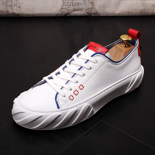 Men Fashion Causal Shoes Spring Autumn Youth Trending White Shoes Male Thick Bottom Luxury Designer Breathable Loafers - LiveTrendsX