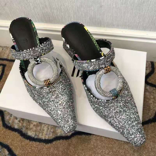 Med Heels Slippers Women Bling Slides Outside Mules Shoes Women Cozy Loafers Sandalias Mujer 2020 Ladise Shoes Chanclas Mujer - LiveTrendsX