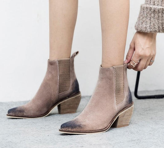 Genuine Leather Ankle boots for women High heel boots Sexy Pointed Toe  Winter Fashion shoes woman botas mujer botte femme - LiveTrendsX