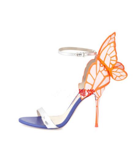 Newest metallic embroidered leather sandals angel wings pumps bridal shoes butterfly ankle wrap high heels sandals Dress Sandals - LiveTrendsX