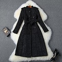 HIGH QUALITY Newest 2020 Fall Winter Designer Coat Women's Wool Blend Tweed Long Coat Overcoat - LiveTrendsX