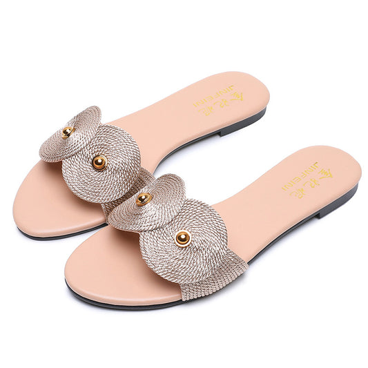 ladies slides Women Summer Slippers Hemp Rope knitting Flat Open Toe Sandals Sandalia Feminina Casual beach outdoor shoes 35-43 - LiveTrendsX