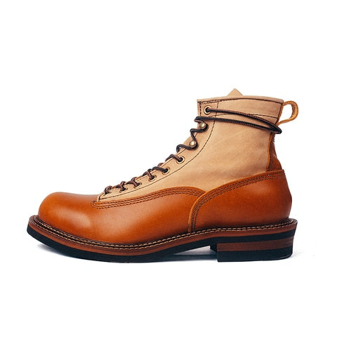 Men's color matching shoes high-end wings quality motorcycle men's boots singer knight punk shoes men - LiveTrendsX